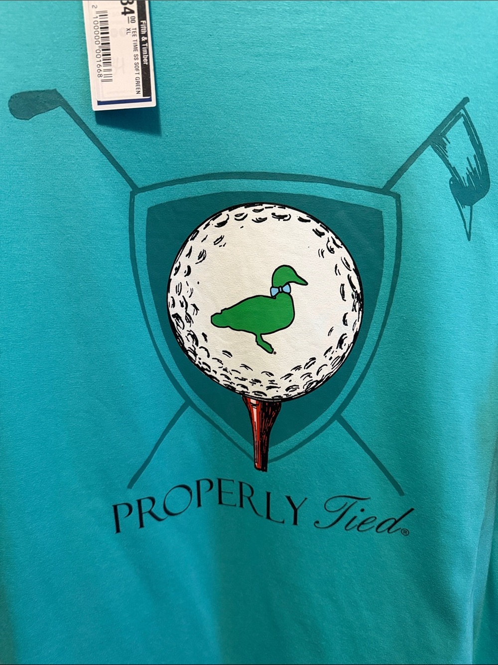 Properly Tied Men's Short Sleeve Tee in Teal with Golf Graphic